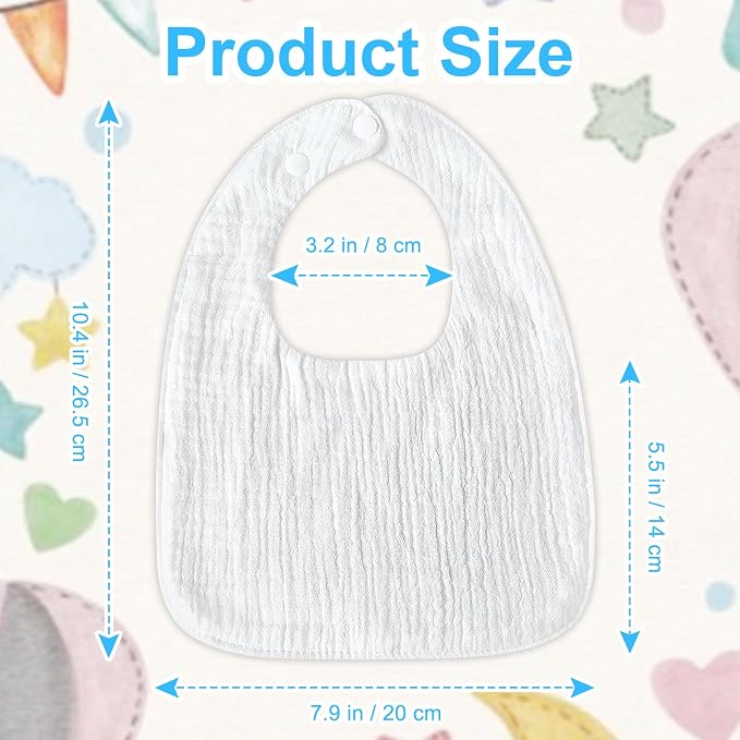 Accmor Muslin Baby Bibs, 6 Pack Soft Cotton Baby Bandana Drool Bibs - Image 3