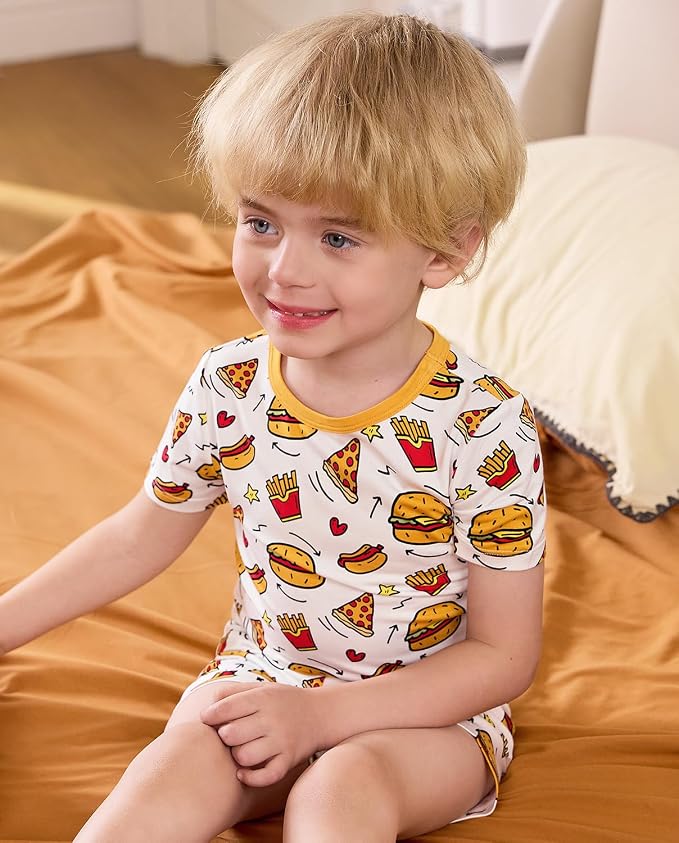 babee Reshinee Bamboo Viscose Toddler Boys Pajamas Set, Short Sleeve Kids - Image 4