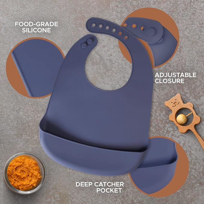 Silicone Bibs For Babies- BPA-Free Waterproof Bib - Image 3