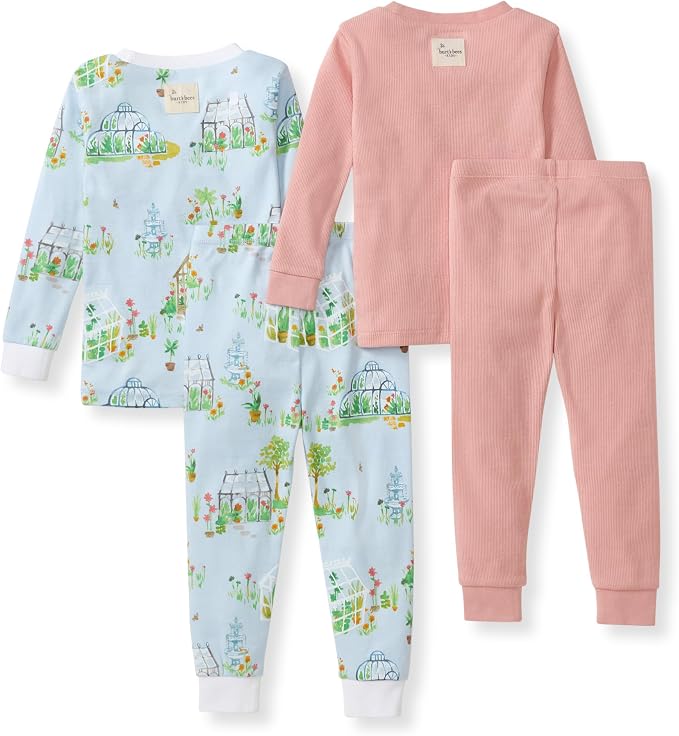 Burt's Bees Baby Girls Organic Cotton Pajamas, Toddler PJ Set, 2-PC | Soft - Image 2