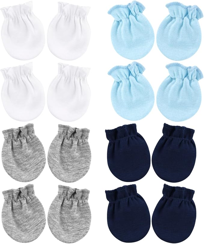 BQUBO Newborn Infant Toddler Mittens No Scratch Cotton Elastic Wrist Gloves by DRESHOW