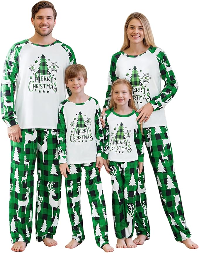 Awoscut Family Christmas Pajamas Matching Pajamas for Family, Xmas PJs Sets Holiday Sleepwear