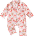 Balaflyie Baby Girl Button Down Pajamas Romper One-Piece Jumpsuit Long Sleeve Sleeper Infant Sleepwear