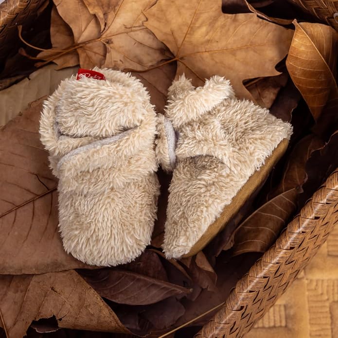 Babelvit Newborn Baby Boy Girl Soft Fleece Booties Stay On Infant Slippers - Image 3