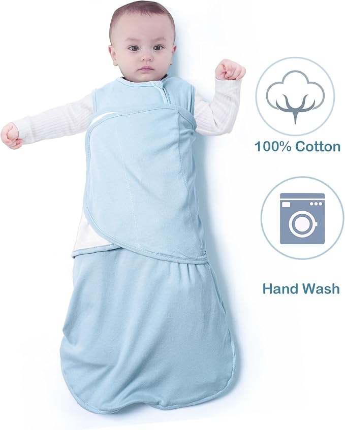 Baby Sleep Sack Swaddle 3 Pack, 3-Way Adjustable, Organic Cotton | Swaddles 3-6 - Image 4