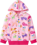 Baby Girl Zip-up Jacket Rainbow Unicorn Cotton Hoodie Sweatshirt Toddler Fall by Popshion