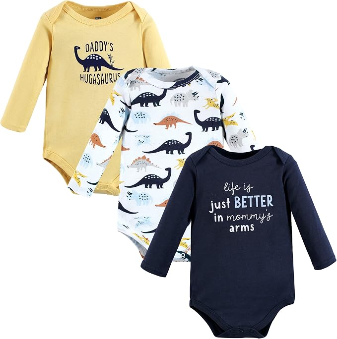 Hudson Baby baby-boys Cotton Long-sleeve Bodysuits 3-pack by HudsonBaby