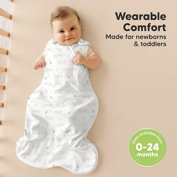 2-Pack Organic Baby Sleep Sacks, 100% Cotton 0.5TOG - Image 2