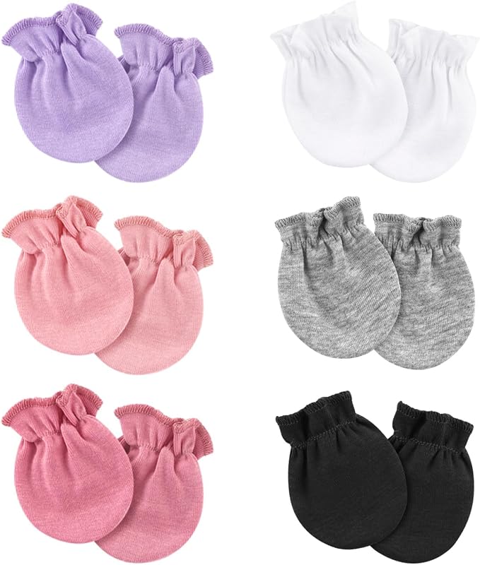 AQOKKA Newborn Baby Mittens No Scratch Cotton Elastic Wrist Gloves Infant by AQOKKA