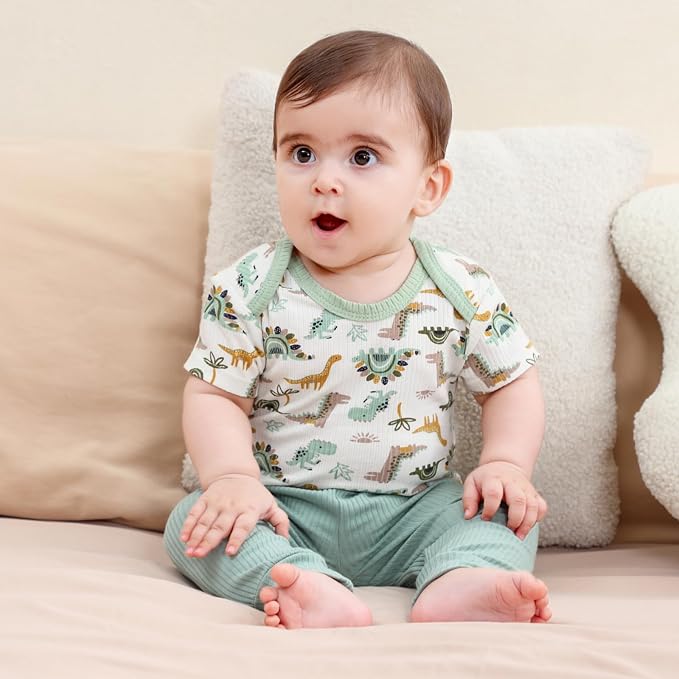 BIGBIGKISS Baby Bodysuit and Pant Set 10Pcs Baby Boy Girl Clothes Outfits | - Image 2