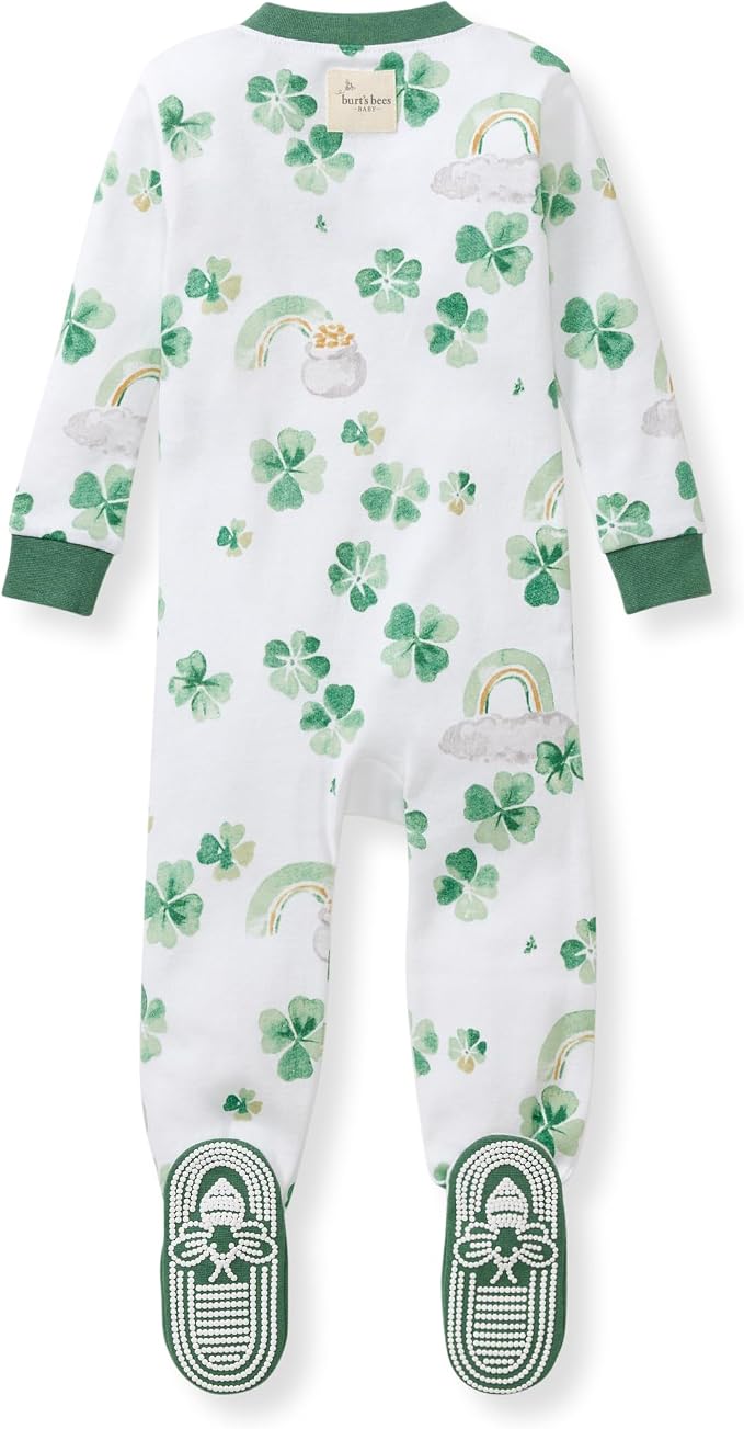 Burt's Bees Baby Girls Organic Cotton, Snug Fit Footed Sleeper Pajamas | - Image 2