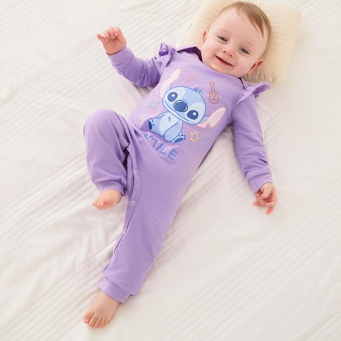 Disney Stitch Princess Minnie Winnie Marvel Baby Girls Ruffle Long Sleeve - Image 6
