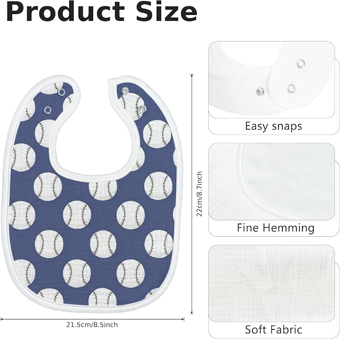 Baby Bibs for Baby Boys Girls 6-Pack - Image 7
