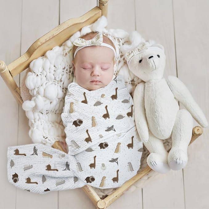 lulumoon Muslin Swaddle Blanket Baby: Cotton Receiving Wrap - Image 2