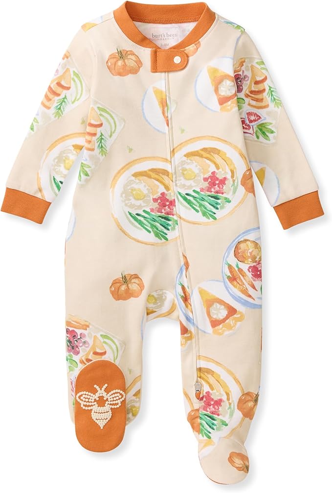 Burt's Bees Baby Boys' Organic Cotton, Sleep and Play Footed Pajamas | Easy zip by BurtsBeesBaby