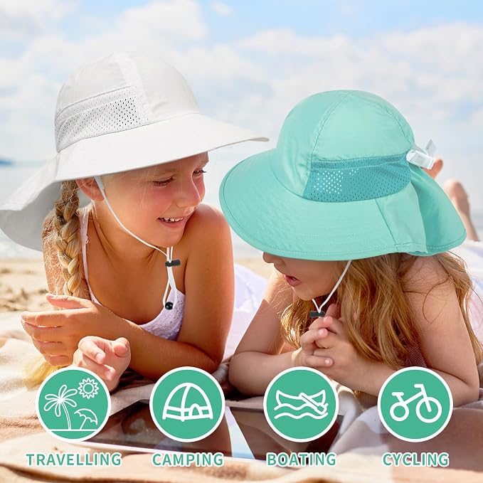 Toddler Baby Sun Hat Kids Summer Beach Essentials Adjustable Beach Hats - Image 3