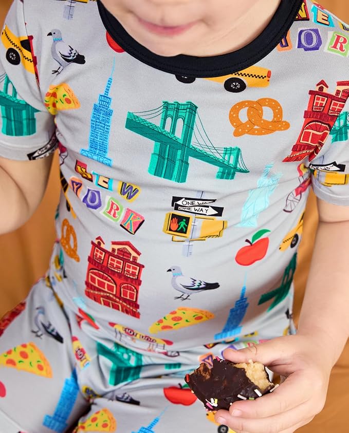 babee Reshinee Bamboo Viscose Toddler Boys Pajamas Set, Short Sleeve Kids - Image 2