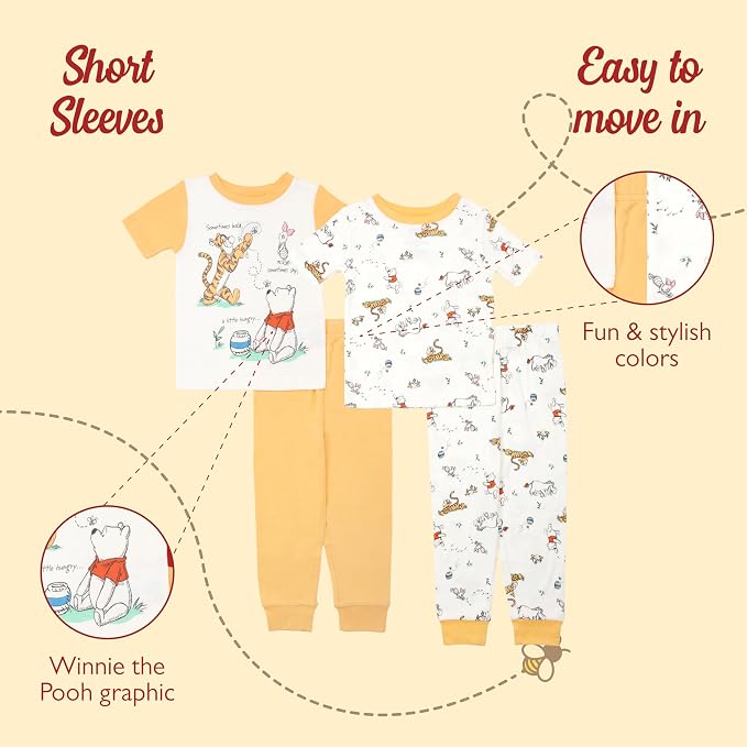 Disney Boys' 4-Piece Snug-fit Cotton Matching Comfortable Pajama Set, Soft & - Image 3