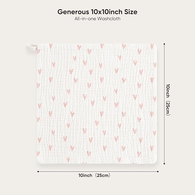 Bearmoss Muslin Burp Cloths 100% Cotton Cloths Baby Burp Cloths Muslin - Image 4