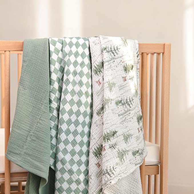 lulumoon Muslin Swaddle Blanket Baby: Cotton Receiving Wrap - Image 2