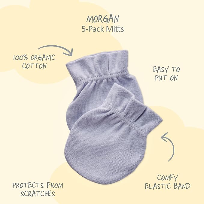 Butterblu Morgan 5-Pack Mitts 100% Cotton No Scratch Mitten Gloves | GOTS - Image 2