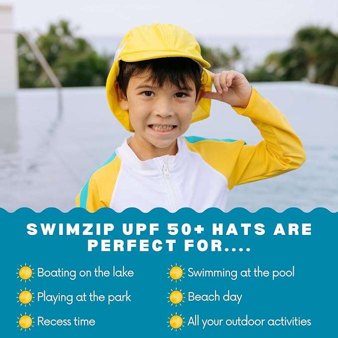 SwimZip Sun Hat with Neck Flap | UPF 50+ Protection - Image 8