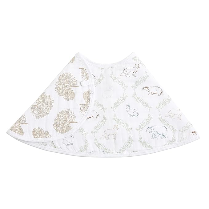 aden + anais Essentials Burpy Bib, 100% Cotton Muslin, Soft Absorbent 4 Layers, Multi-Use Burp Cloth and Bib, 22.5" X 11", Single, Harmony