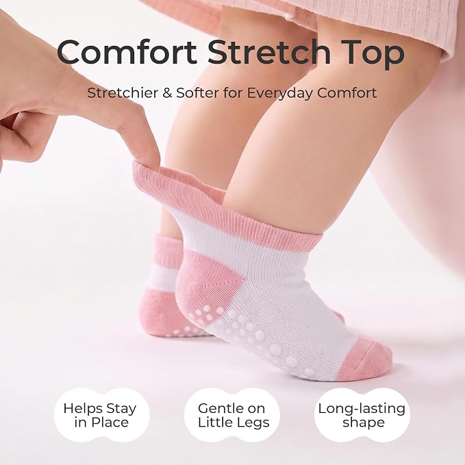 Non-slip Toddler Ankle Cotton Grip Socks Unisex 6M-5T - Image 5