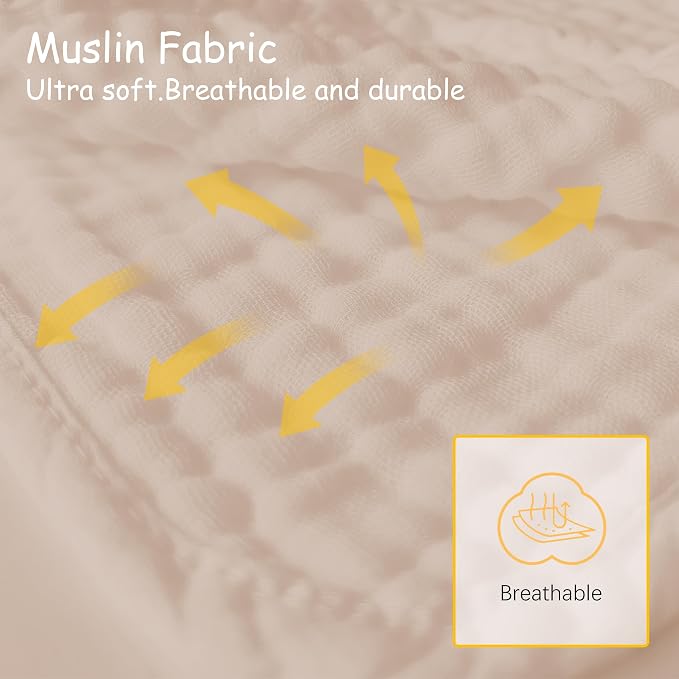 Lovely Care 12 Pack Muslin Burp Cloths 100% Cotton Muslin Cloths Large - Image 7