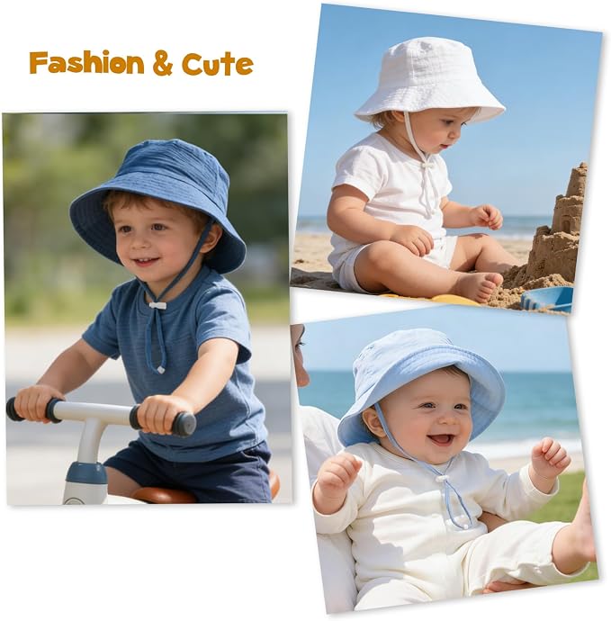 Baby Sun Hat Infant Toddler Summer Cotton Yarn Bucket Hat - Image 7