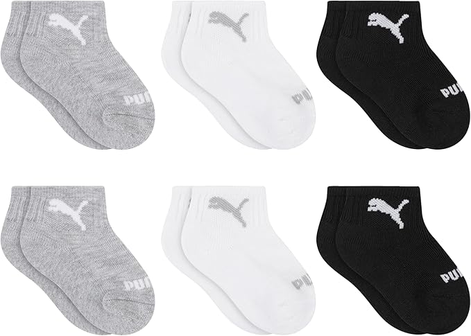 PUMA Unisex Baby 6-pack Infant Anklet Socks, Extra Cushion & Comfort-toe by PUMA