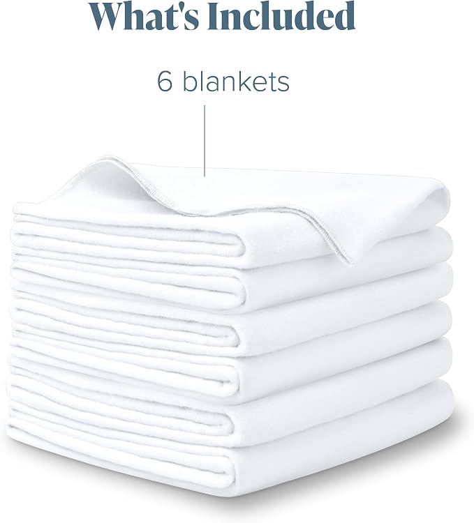 Bare Home Flannel Receiving Blanket, Premium 100% Cotton Flannel Blanket 6-Pack - Image 7