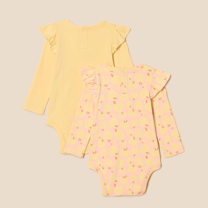 Amazon Essentials Baby Girls' Long-Sleeved Ruffle Bodysuits - Image 2