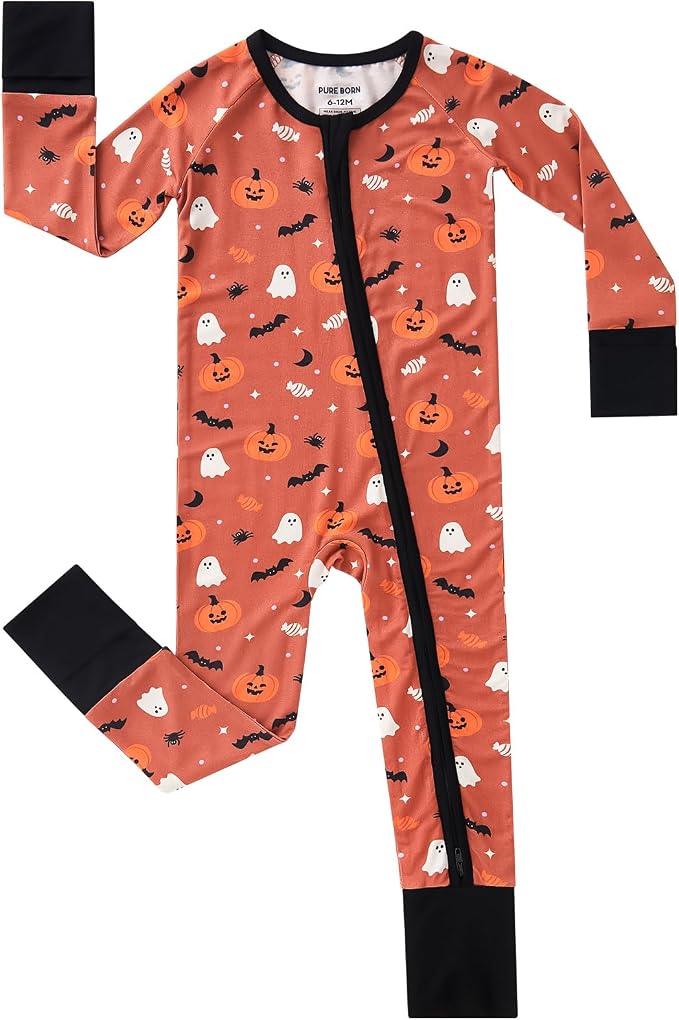 pureborn Baby Sleeper Viscose from Bamboo Zipper Footies Pjs 0-24 Months | by pureborn