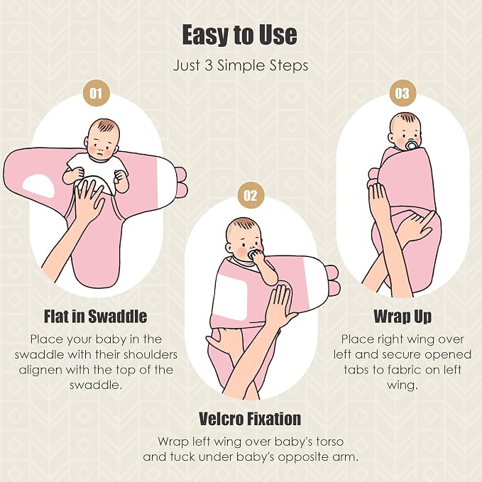 SWEET DOLPHIN 3-Pack Baby Swaddle Sleep Sacks - Image 3
