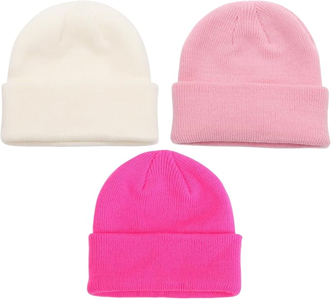 DRESHOW BQUBO 3 Pack Baby Beanies Toddler Kids Winter Hats Soft Knit Hat - Image 8