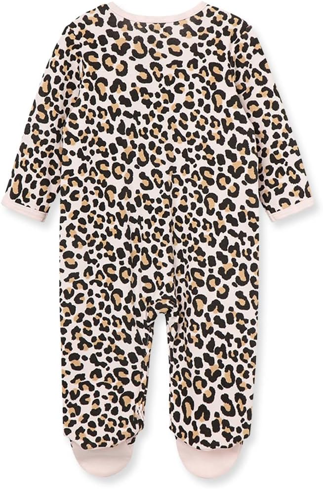 Little Me Clothes for Baby Girls' 100% Cotton Scratch-Free Tag Footie Sleeper - Image 2