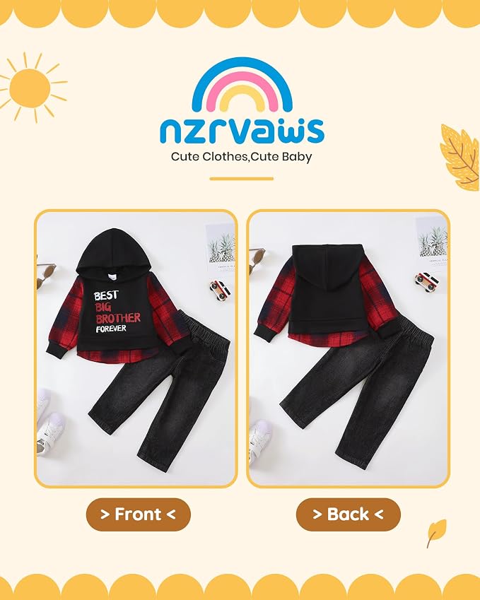 NZRVAWS Baby Boy Clothes Toddler Boy Outfit 2 3 4T 6 12 18 24 Month Fall Winter - Image 3