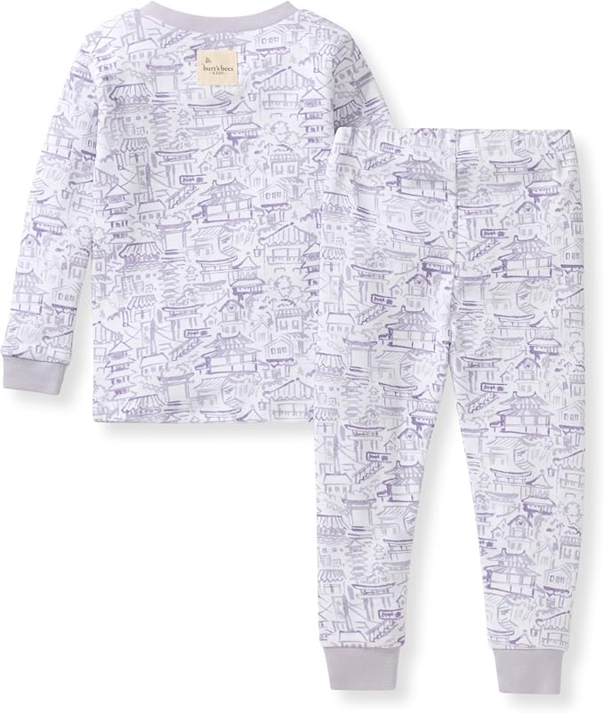 Burt's Bees Baby Girls Organic Cotton Pajamas, Toddler PJ Set, 2-PC | Soft - Image 2