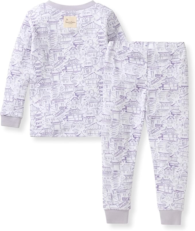 Burt's Bees Baby Girls Organic Cotton Pajamas, Toddler PJ Set, 2-PC | Soft - Image 2