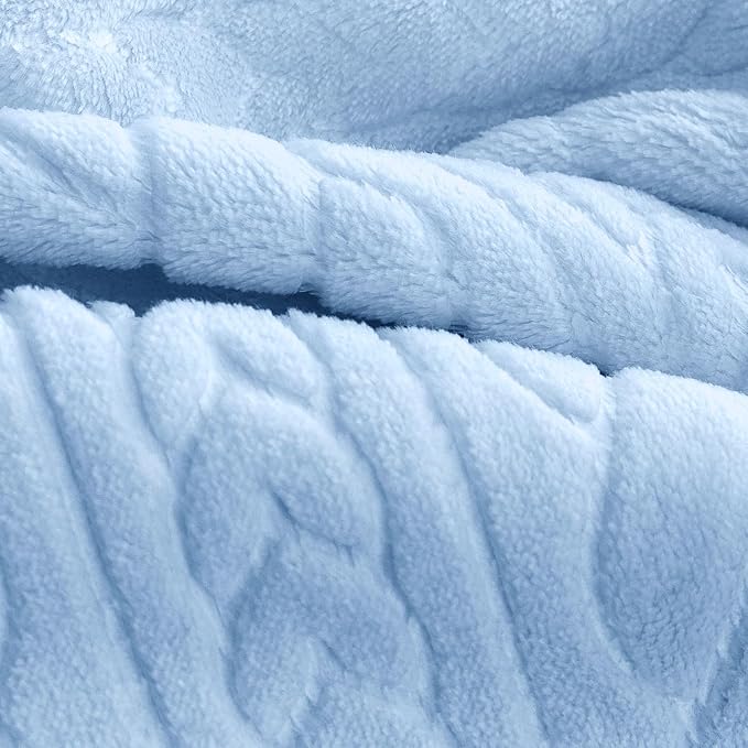 BORITAR 3D Fleece Baby Blanket for Boys 30 x 40 Inch Baby Blue | Soft Fluffy - Image 3