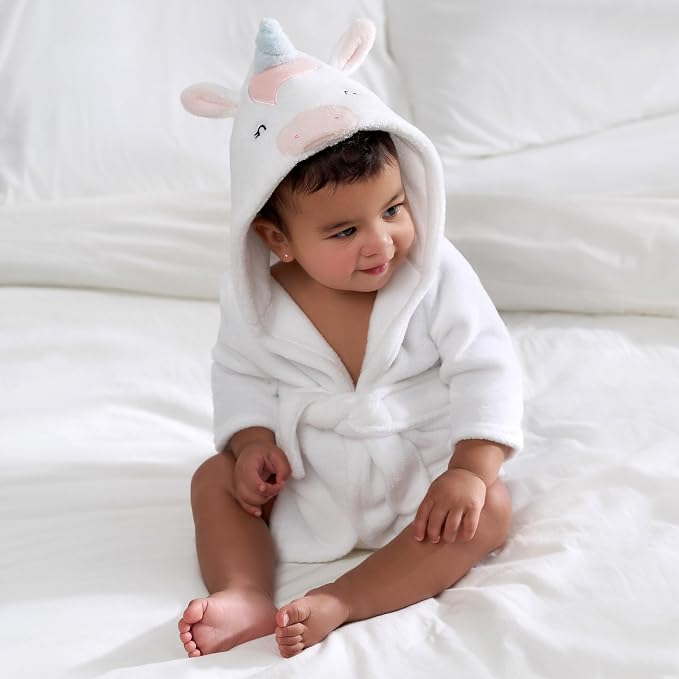 Gerber Baby Boys & Girls Plushy Soft Hooded Animal Character Bathrobe - Image 5