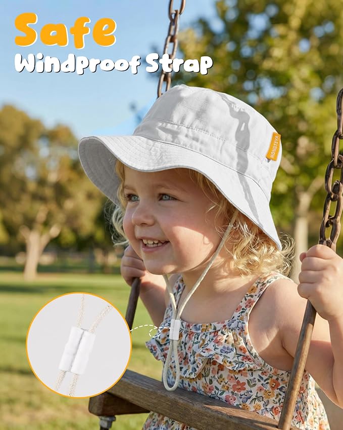 Baby Sun Hat for Toddler Kids Bamboo Rayon Bucket Hat Summer Beach Sun - Image 5