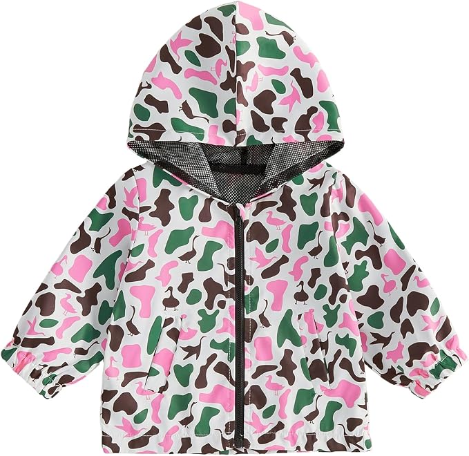 Toddler Baby Boy Windbreaker Jacket Camo Zipper Hooded Rain Coat by Unknown