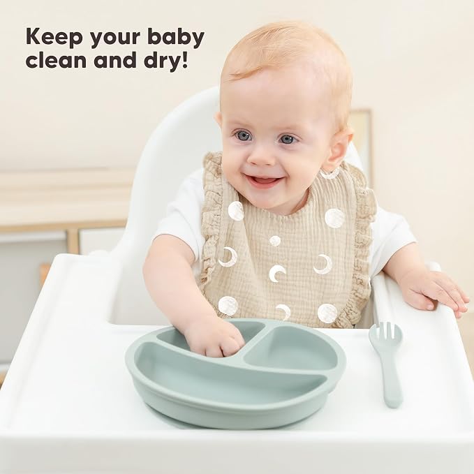 Bearmoss 8 Pack Muslin Baby Bibs - Image 3