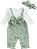 Newborn Baby Girl Clothes Ruffle Sleeve Jumpsuit Corduroy Floral by mlpeerw