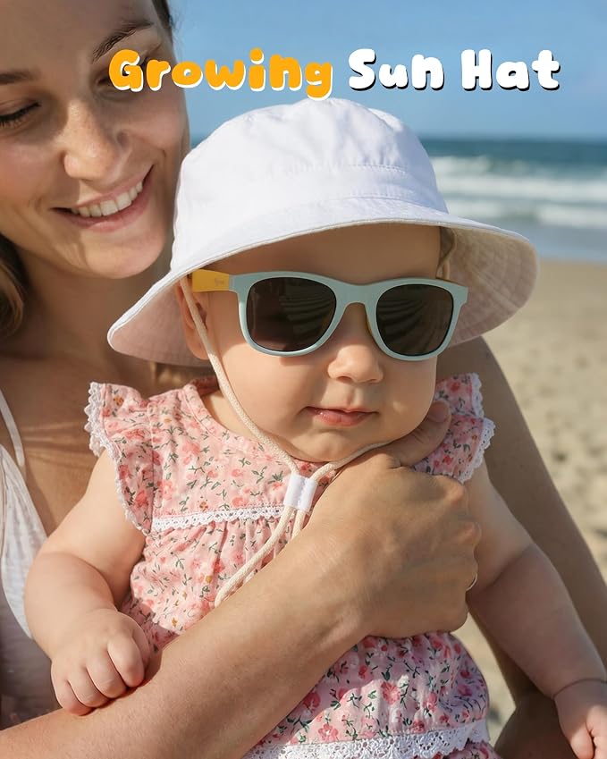 Baby Sun Hat for Toddler Kids Bamboo Rayon Bucket Hat Summer Beach Sun - Image 6