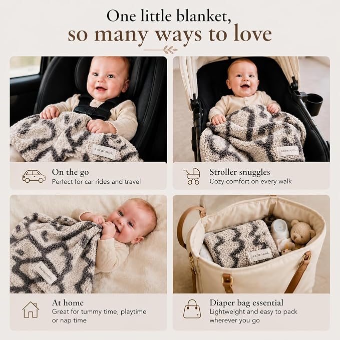 Saranoni Luxury Security Blanket Soft Plush Baby Blanket Mudcloth 20x15 | - Image 7