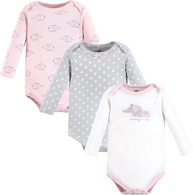 Hudson Baby Baby Girls' Cotton Long-sleeve Bodysuits 3-pack - Image 2