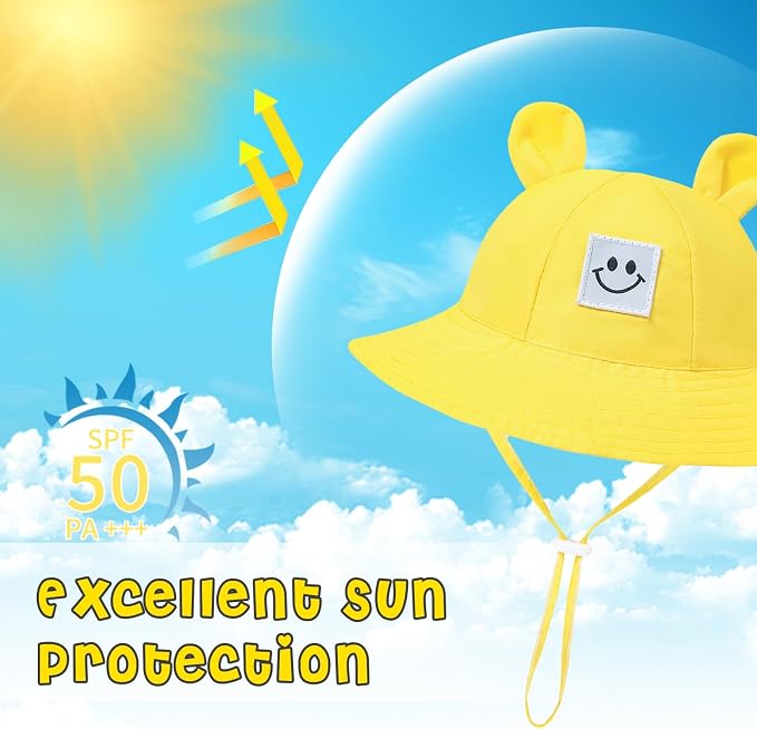 Baby Bucket hat Cute Infant Bear Sun Hat Summer Girls Boys Cap | Bear Cute - Image 4